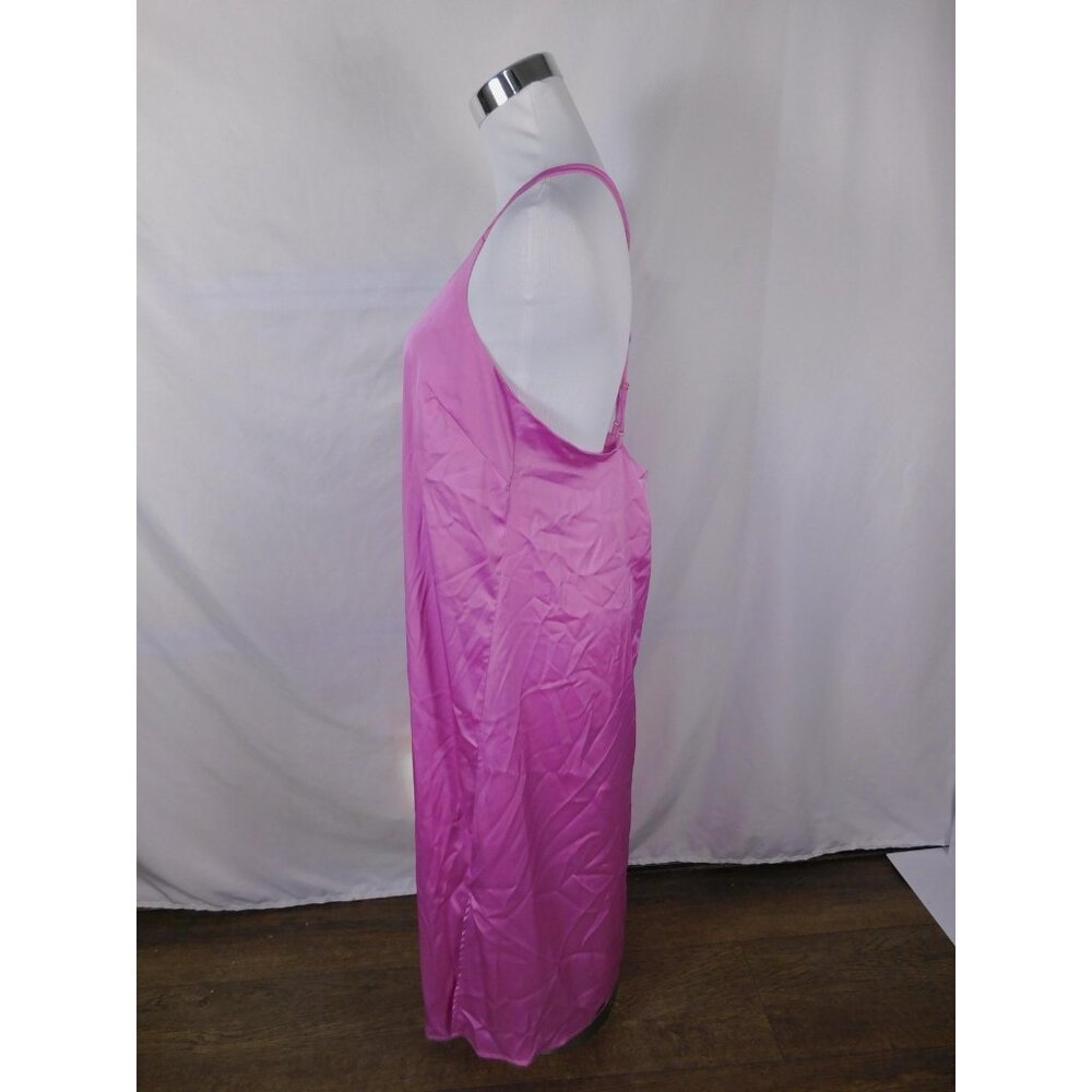 Auden Gown Womens Medium Pink Chemise Satin Sleepwear Adjustable Strap - Picture 2 of 6